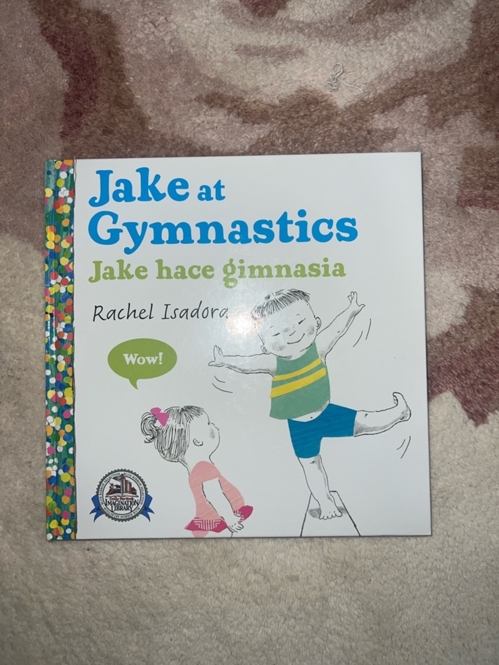 Jake at Gymnastics Board Book - Bilingual Children's Book